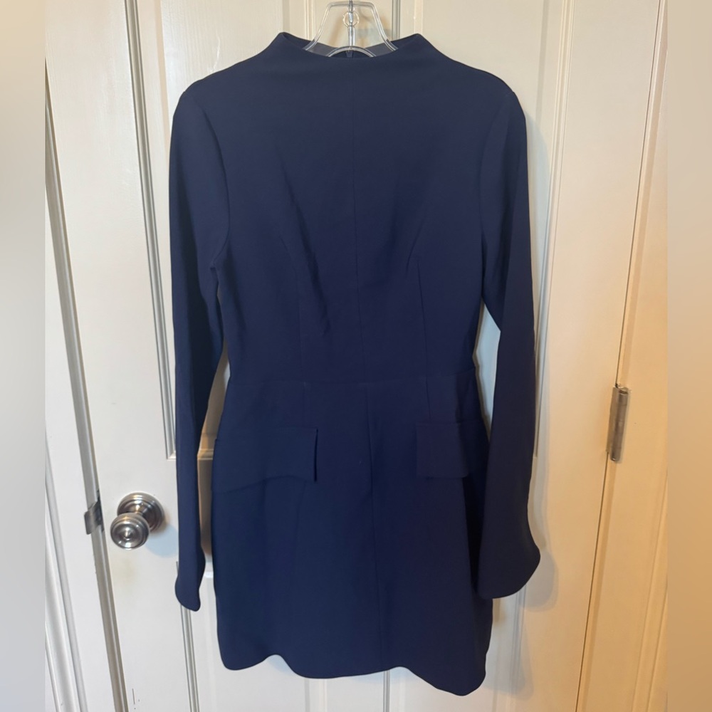 NWT Elegant Navy Blue Women's Long Sleeve Cocktail Dress M
